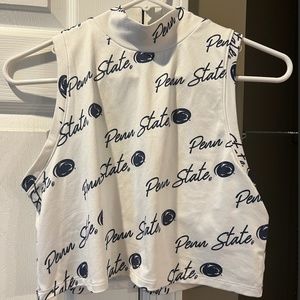 White Penn State Crop Top